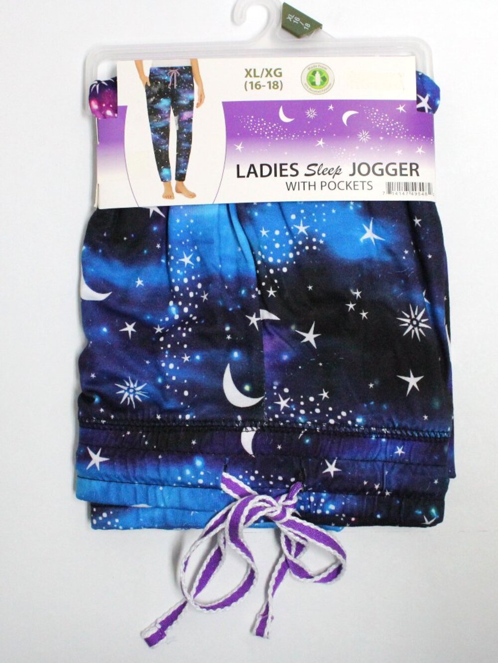 Ladies XL/XG (16-18) Starry Night Sleep Jogger With Pockets & Drawstring